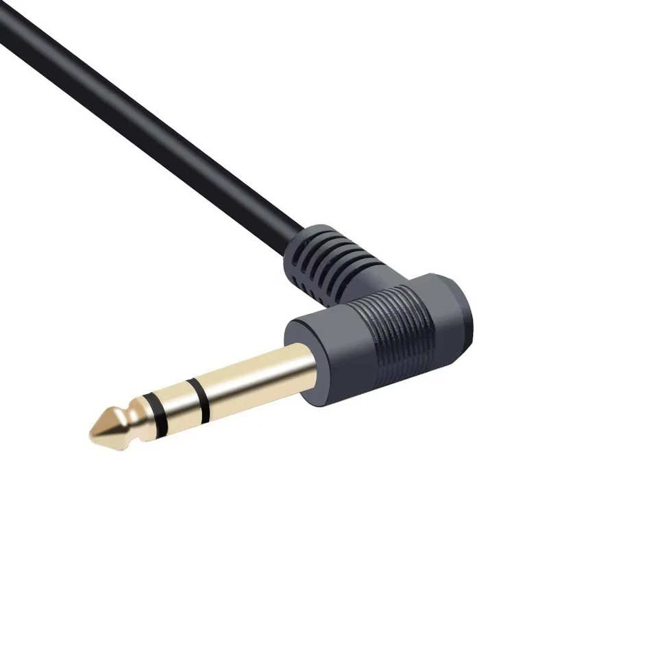 6.35mm 1/4" Male to 3.5mm 1/8" Female Right Angle Male Stereo Jack Adapter Cable - Image 3 of 4