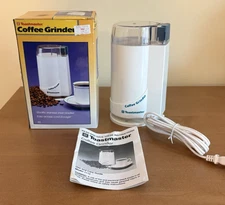 New NOS Toastmaster Electric Coffee Mill Grinder White (Model 1119) 120V 8"X3.5"
