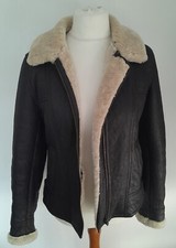 Lakeland - Sheepskin Soft Real Leather Aviator Jacket Brown Size 12