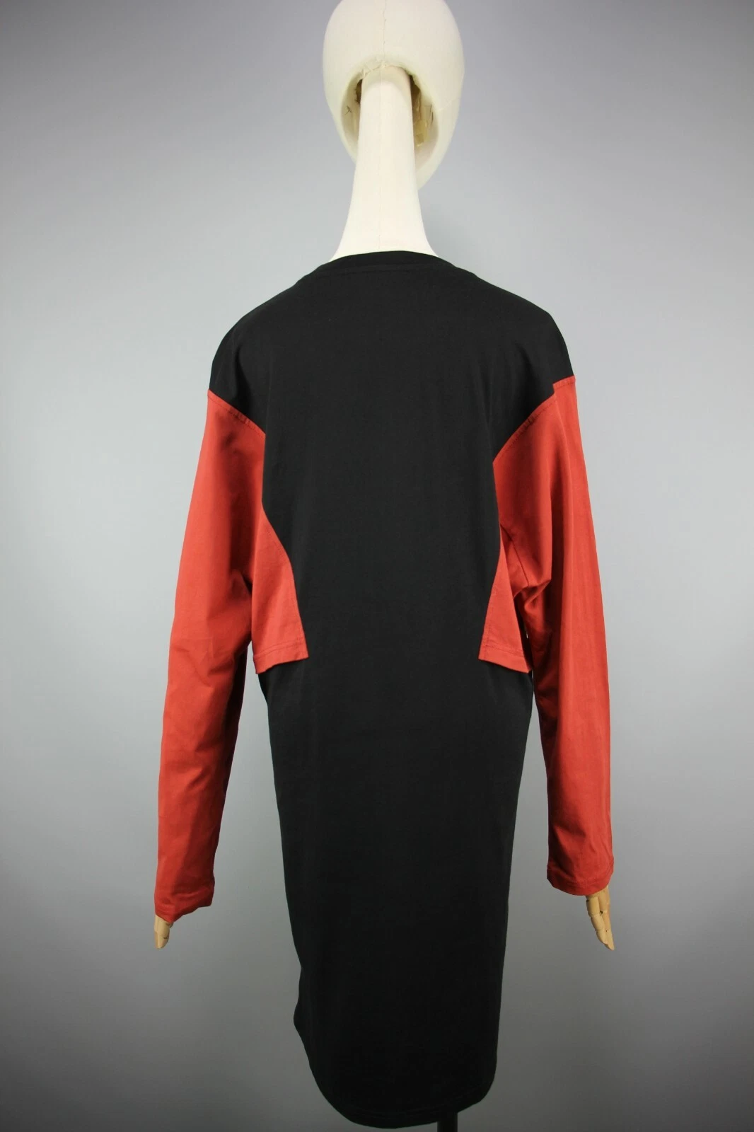 Abito a maniche lunghe Alexander McQueen nero cotone logo bianco taglia S