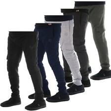 MENS SLIM FIT COMBAT JOGGERS TRACKSUIT BOTTOMS  SWEAT PANTS JOGGING GYM TROUSERS