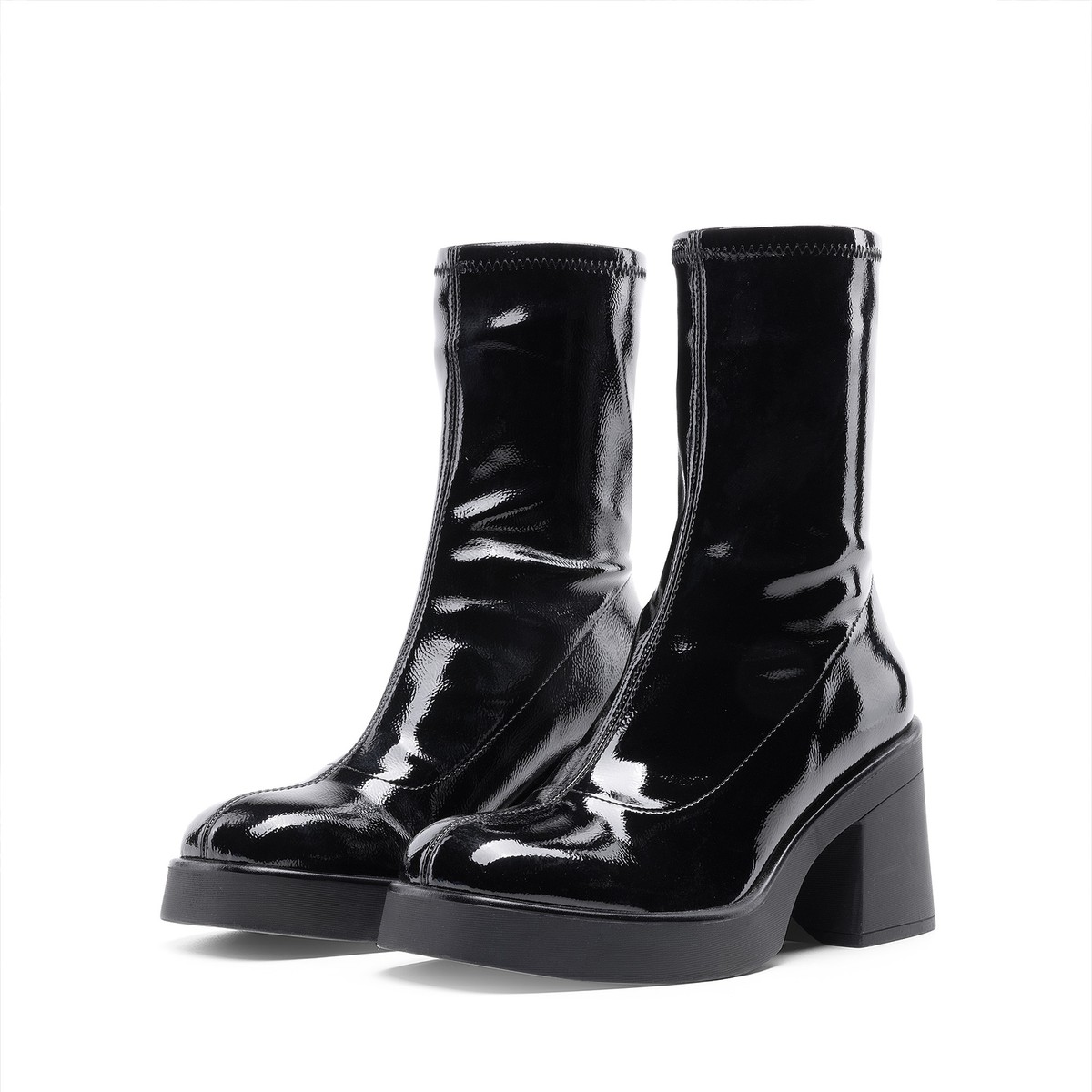 Women's Ankle Boots High Heels Square Toe Comfort Party Dress