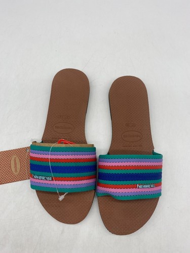 Havaianas You Malta Mix Multicolored Stripe Slide Sandals Wmn's 7/8 US -37/38 BR - Picture 7 of 10