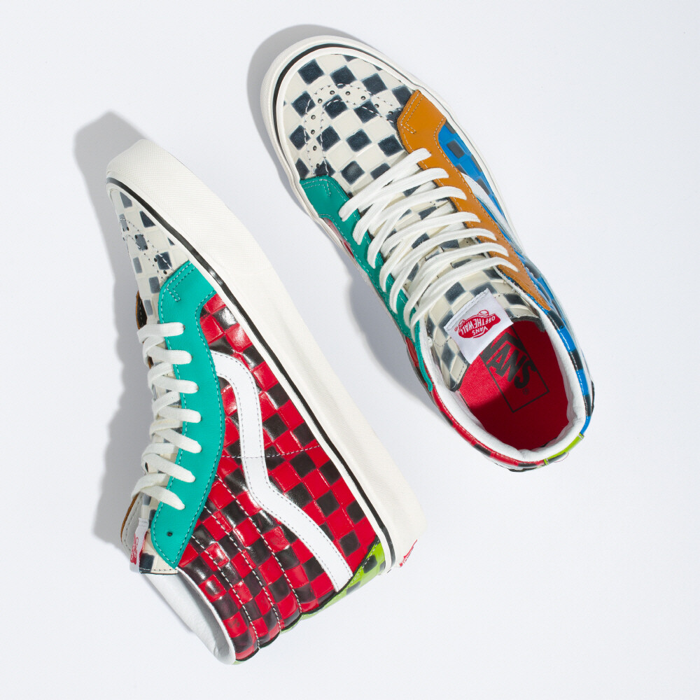 VANS★SK8-HI 38 DX LEATHER CHECK★チェック柄★兼用 VANS Anaheim Leather Check SK8-Hi 38 DX Skate Shoes Sneakers