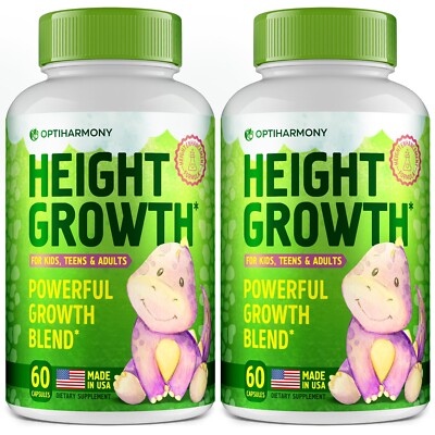 Optiharmony 2 Pack Height Growth Maximizer Get Taller Bone Kids & Teens Exp 6/26