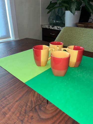 JCPenney Studio Colortones Red Mug Set of 4 MINT - Picture 2 of 4