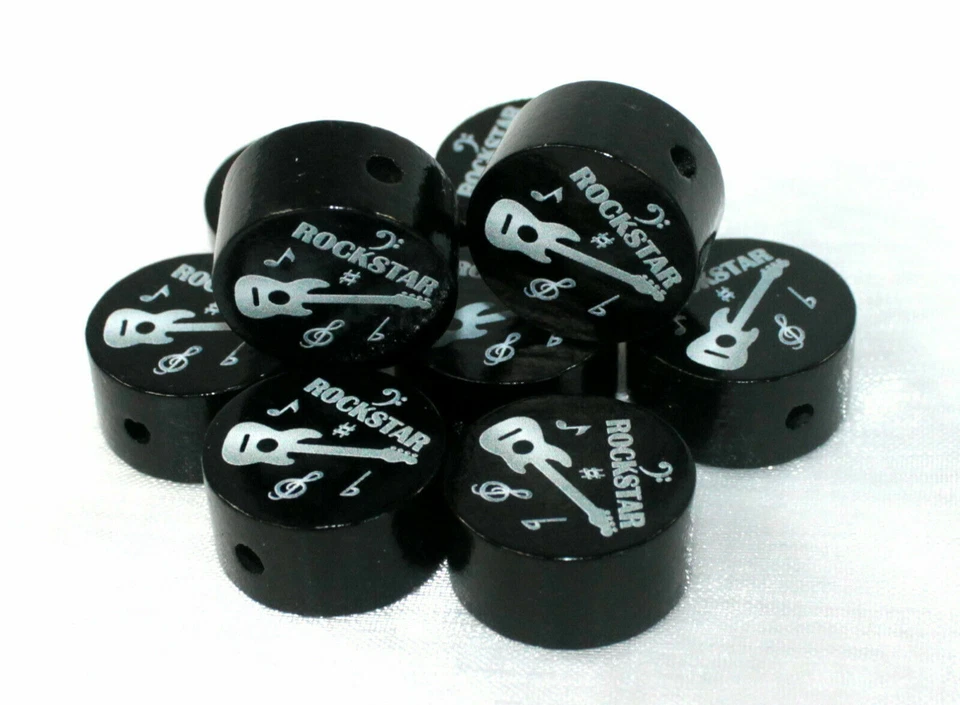 Greifring mit Namen Rockstar Kleine Diva Motorik Rassel Beißring Holz Greifling - Bild 2 von 4