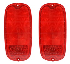 New USA-Made Red Tail Light Lens Pair / For 1960-1966 Chevy GMC Pickup Truck