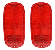 New USA-Made Red Tail Light Lens Pair / For 1960-1966 Chevy GMC Pickup Truck