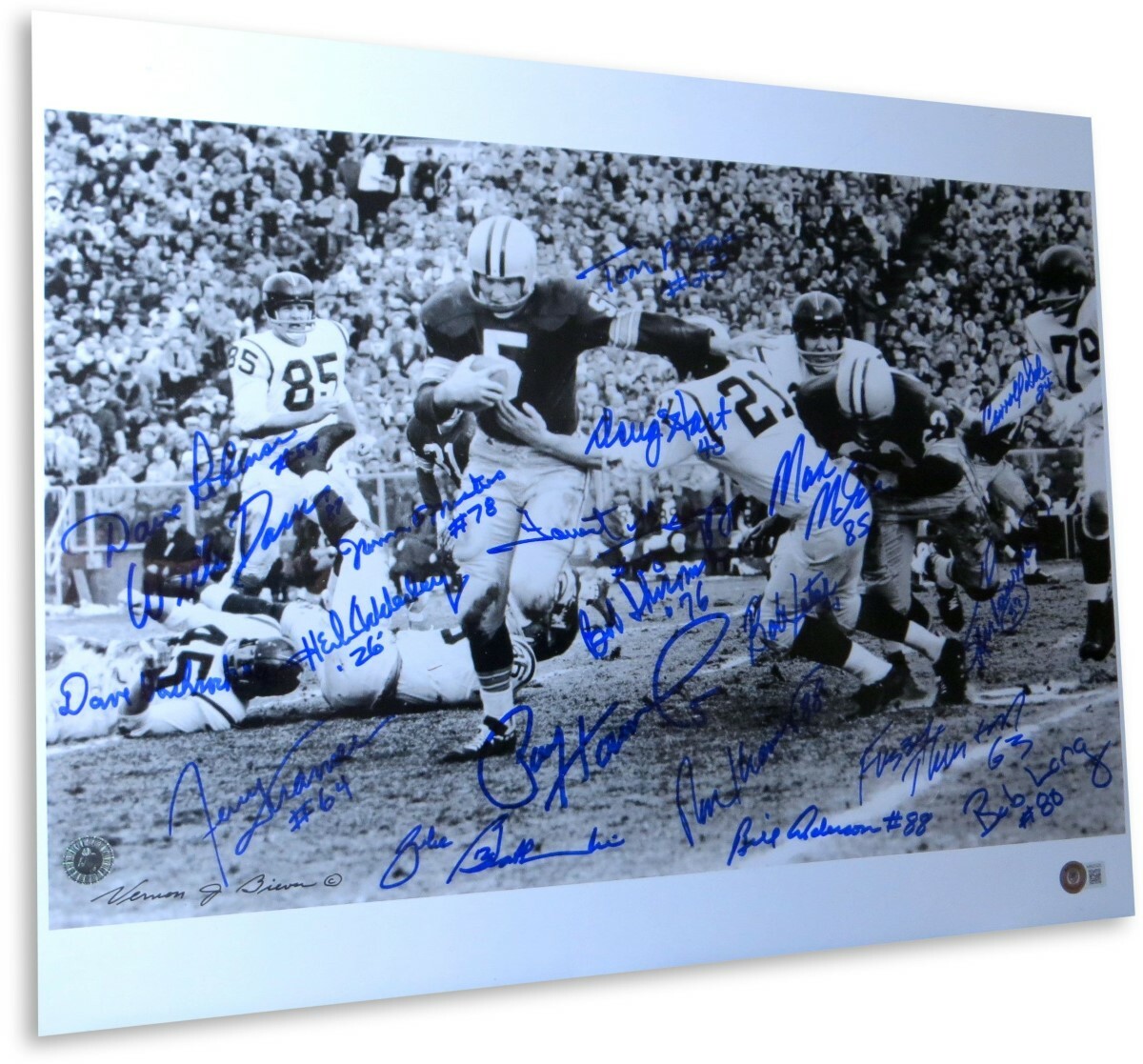 Paul Hornung Autographed Signed Green Bay Packers 1960s 16X20 Photo Hornung Kramer 20 Sigs AB62525 