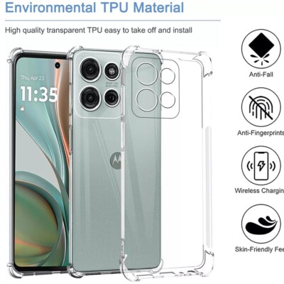 Für Moto E13 G04 G24 G35 G 85 G13 Edge 50 stoßfeste Gel Hülle Bumper Klar Cover
