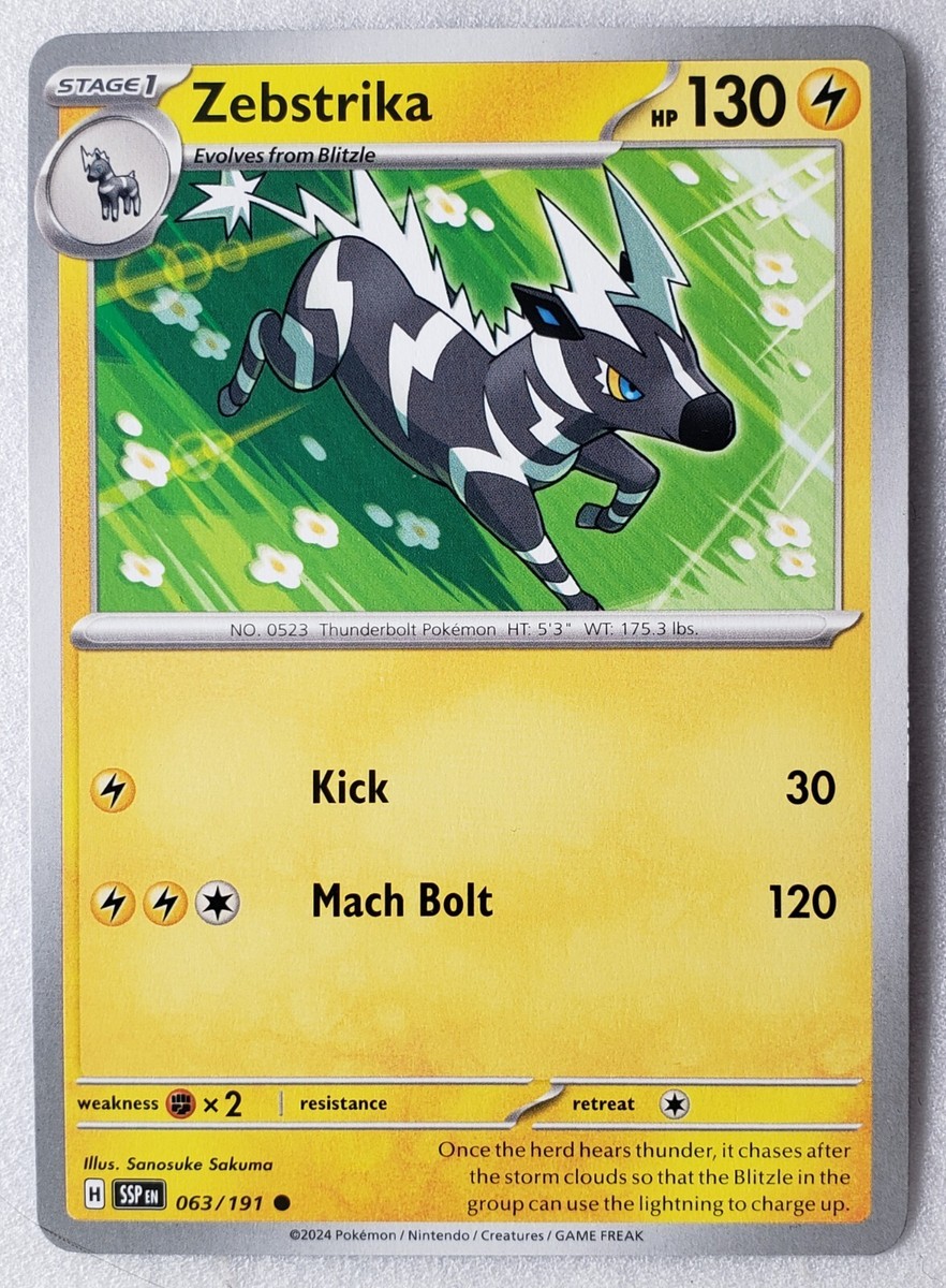 Zebstrika 063/191 NM / M Surging Sparks Pokemon Card $2 Combined