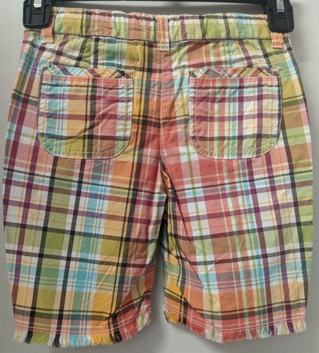 Gymboree Girls Multicolor Plaid Frayed Shorts Size 6 - Picture 3 of 3
