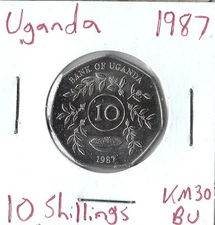 Coin Uganda 10 Shillings 1987 KM30