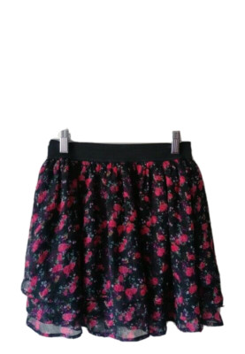 Lindex girls skirt 10-12 y/o 146/152 cm flowery short cute black red pink