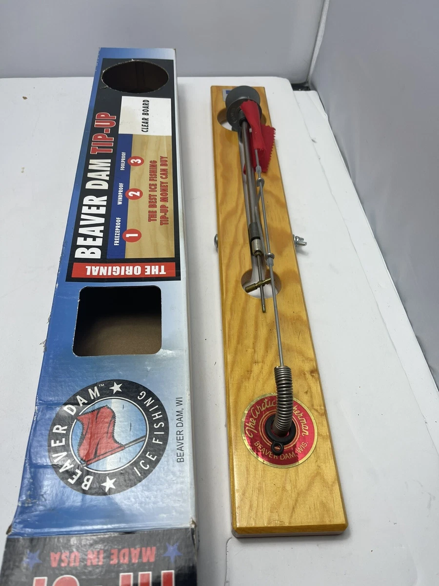 Vintage The Artic Fisherman ice fishing Tip Up Beaver Dam Wisconsin Wood