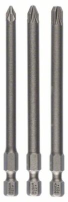 5x BOSCH Schrauberbit-Set Extra-Hart, 3-teilig, PZ1, PZ2, PZ3, 89 mm