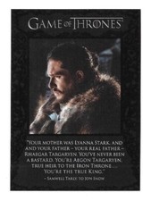 2020 Rittenhouse Game of Thrones Season 8 Quotable Q80 Jon Snow Rewards Card