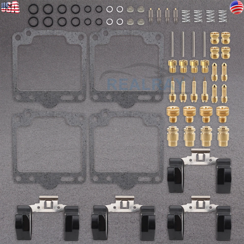 JUEGO DE 4 para Suzuki GS550E GS550L GS550M Kit de reparación de carburador Flotador Juego de reconstrucción Foto 2 de 4