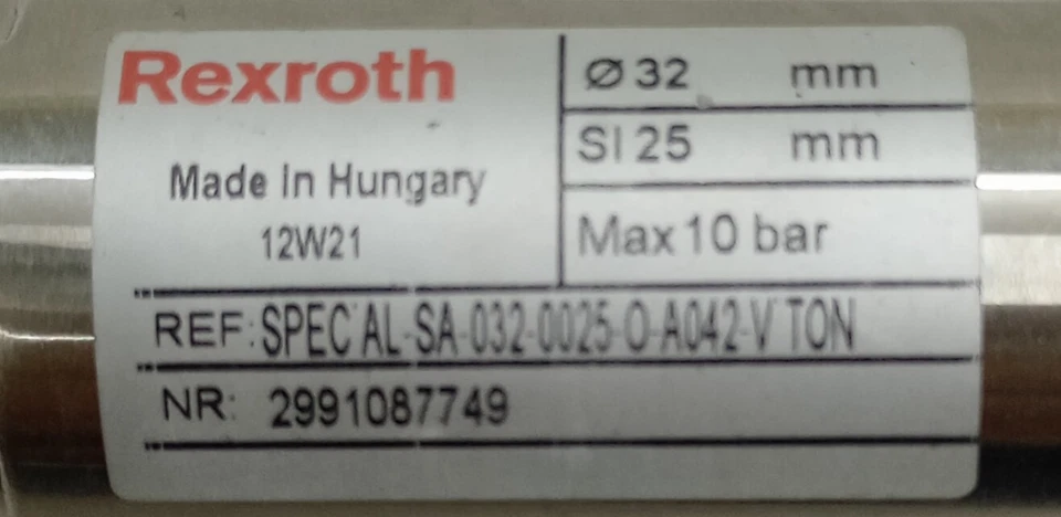 Cylindre D'Air REXROTH 2991087749 AL SA032 0025 0-AO42V (Expédition Accélérée) - Photo 3/4