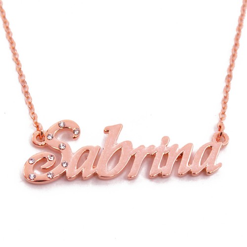 Name Necklace SABRINA - 18ct Rose Gold 