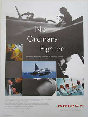 12/2003 PUB SAAB SWEDEN JAS 39 GRIPEN FIGHTER ORIGINAL ANZEIGE