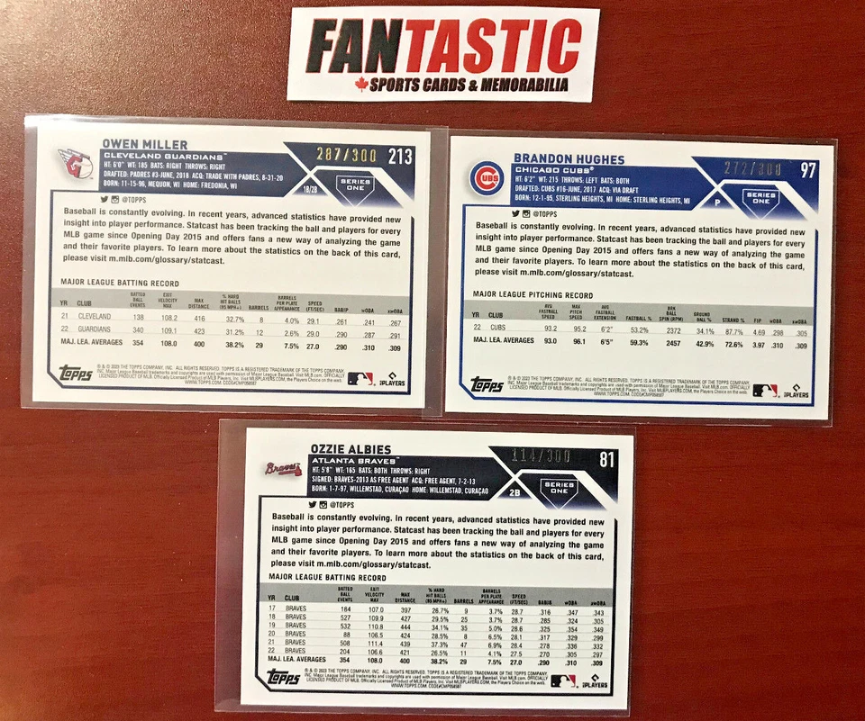 2023 Topps Baseball Series 1,2 & Update ADVANCED STATS Parallel /300 YOU PICK - Image 2 of 4