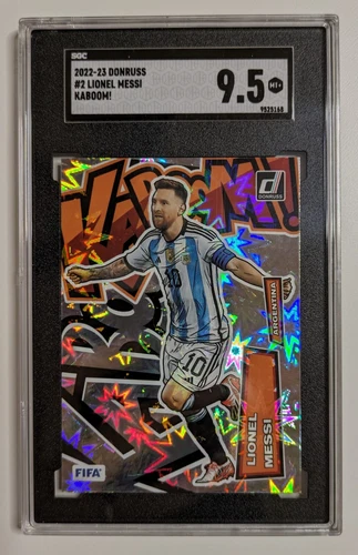  2022-23 Panini Donruss FIFA Lionel Messi Kaboom! SSP SGC 9.5 Argentina