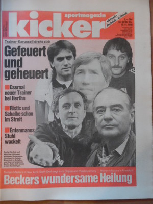 KICKER 93 - 15.11. 1990 Willi Entenmann Pal Csernai DFB-Pokal HSV-Hannover 2:1