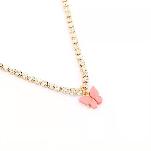 Fashion Women Necklace Colorful Marble Style Spread Wing Butterfly Pendant 1091 - Picture 15 of 21