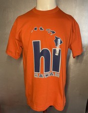 Vintage NWT Bugle Boy HI Hawaii Graphic Tshirt Mens Medium Orange Made in USA