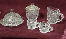 childrens antique crystal teaset pieces. Flattened Diamond  Starburst Thumbelin