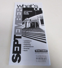 Old Parliament House & National Portrait Gallery - What's On Brochure - Sep 2000