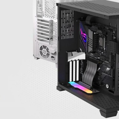 Vertikale GPU-Montagehalterung mit 15 cm PCI-E 4.0 X16 Riser-Kabel (Schwarz Hell