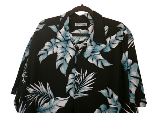 CUBAVERA MEN'S BLACK WITH GREEN MULTICOLOR TROPICAL BUTTON UP SHIRT SIZES XL - Picture 3 of 5