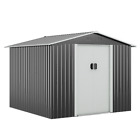 8'x8' Storage Shed Outdoor Metal Shed Backyard Garden Tool Lockable Door