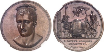 EGYPT , CONQUEST OF EGYPT COPPER MEDAL 1798 NAPOLEON ( 24 ) NGC MS 63 ...