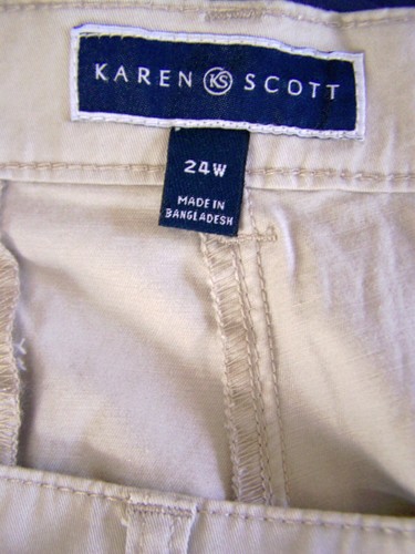 Karen Scott Comfort Capri Tummy Control 24W 98% Cotton 2% Spandex Bangladesh - Picture 10 of 11