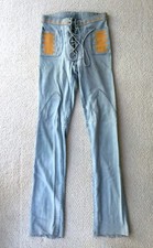 Vintage 1960's North Beach Leather Pitiquito Baby Blue Suede Bell Bottoms