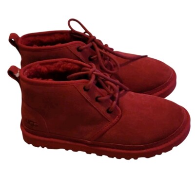 RED UGG WOMEN NEUMEL SAMBA SHEARLING SUEDE COZY SHOE BOOTS US SIZE 7 UGGS 