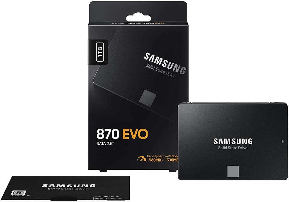 Samsung SSD 870 EVO 2 TB 1 TB 500GB 250GB intern 2,5" SATA3 Intelligent Turbo