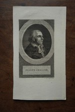 CHALIER JOSEPH M. (1747-1793) PORTRAIT ENGRAVING 19th century, COMMON PROSECUTOR LYON,.