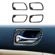Interior Door Handle Frame Cover Trim For Honda Accord 03-07 Real Carbon Fiber