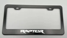 laser engraved Raptor BLACK Stainless Steel License Plate Frame fit ford