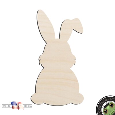 Bunny Floppy Ear #1 Easter Bunny Laser Cut Out Unfinished Wood Shape Craft