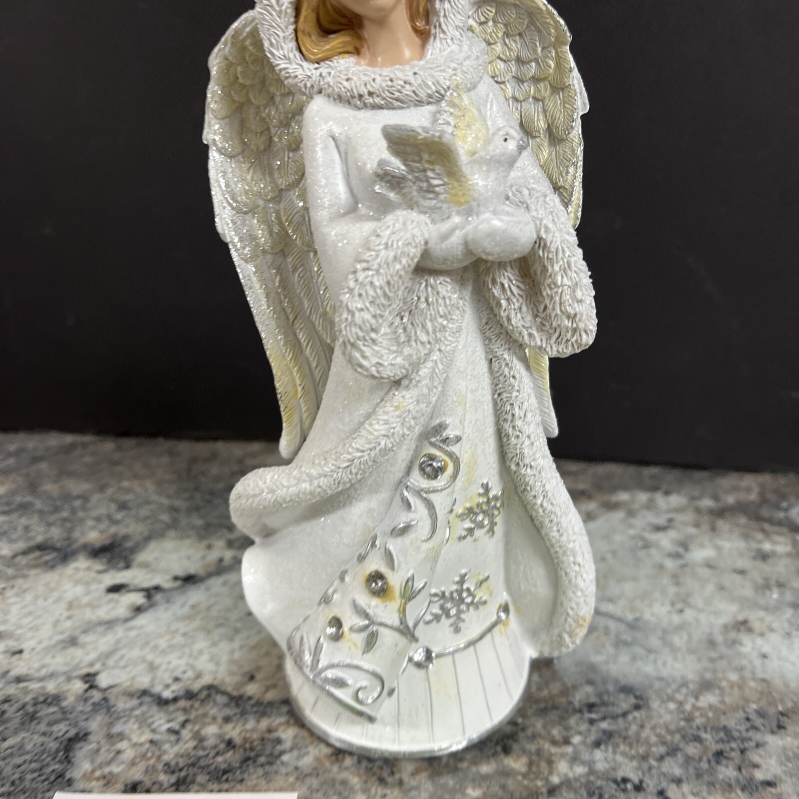 10” Christmas Angel Dove Bird Valerie Parr Hill Figurine Snow Angel eBay
