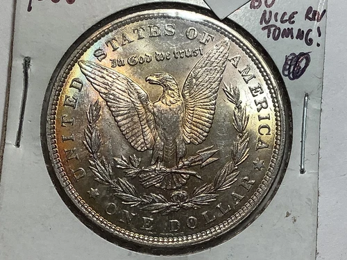 1886 Morgan Dollar Gem BU Condition Coin TONED REV *Full Mint Luster*