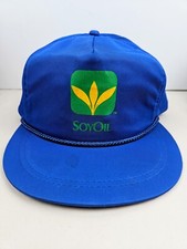 Vintage USA MADE Soy Oil Farm Trucker Hat Snapback Dad Cap