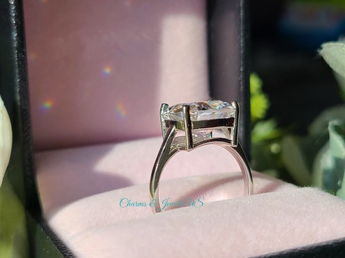 6CT Elongated Cushion Cut Engagement Ring Created Diamond  925 Silver NEW - Bild 6 von 8