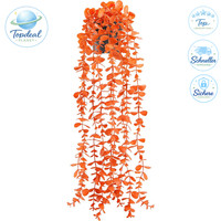 KüNstliche Eukalyptus HäNgepflanze Orange Herbst Deko FüR Flur Wohnzimmer